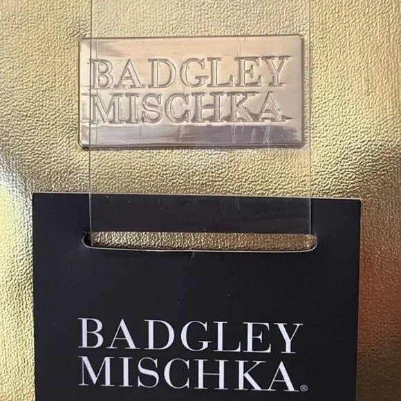 Elegant 2pc Badgley Mischka Gold & Sequin Cosmetic Bag Set Large & Medium - Picture 3 of 4